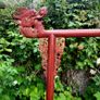 Antique handcarved chinese red laquered robe rail Image 2