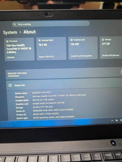 Laptop Lenovo ThinkPad T14 Gen 2 | i7, 16GB RAM, 512GB SSD | Excellent Condition!