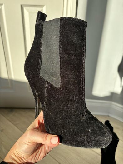 high heel boots from Office, velvet black