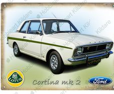 Ford Cortina mk 2 Lotus classic car tin metal sign