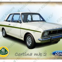 Ford Cortina mk 2 Lotus classic car tin metal sign