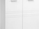Vanity cabinet, bathroom cabinet with double door, bathroom cabinet with adjustable shelf level, base cabinet with feet, for bathroom, 60 x 30 x 63 cm, white