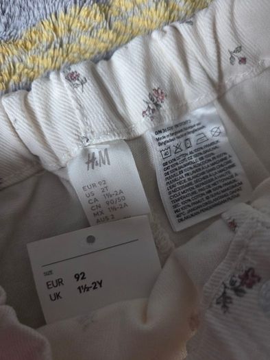 18-24m, With Tags H&M Soft Floral Jeans/ Bottoms with Elasticated Waistband