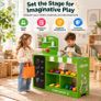 Kids Wooden Grocery Store Playset with Checkout Counter, Conveyor Belt and 35 Accessories Image 3
