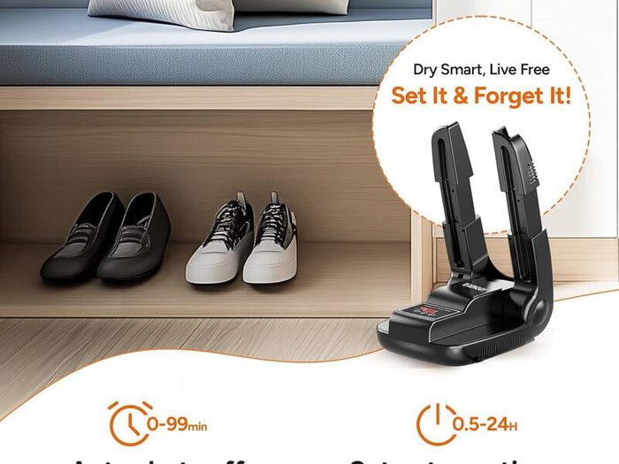 Boot Dryer Shoe Dryer, Glove Dryer & Boot Warmer with Heat Blower, Portable Adjustable Rack and Timer, Folding Design & Quick Drying for Shoes, Gloves, Hats, Socks, Ski Boots