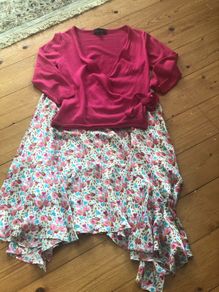 Paul Costelloe Floral Skirt & Wrap Cardigan