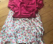 Paul Costelloe Floral Skirt & Wrap Cardigan
