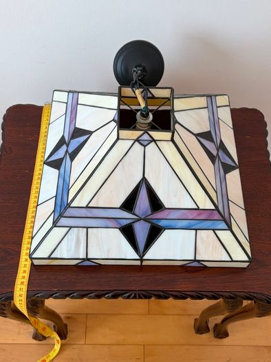 Vintage tiffany style stained glass ceiling pendant light ready to hang