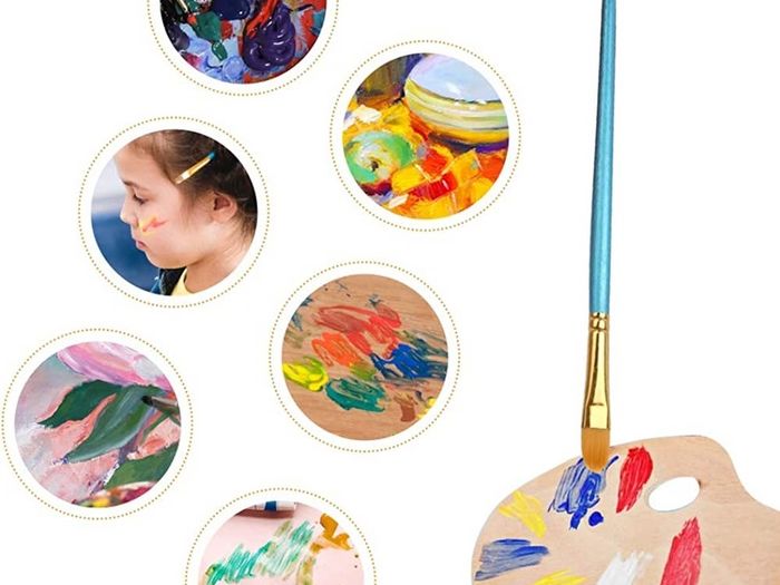 20 PCS Nylon Hair Paint Brushes Set for Acrylic Oil Watercolor Gouache Painting Face Paint Brushes for Children and Adults