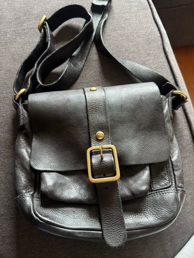 black leather bag