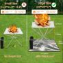 Portable Fire Pits,Outdoor Fire Pit Set Large Size 22inch with Fire Pit Mat and Carry Bag, 304 Stainless Steel Mesh Collapsible Firepit For Camping, BBQ, Backyard, Patio and Garden Image 2