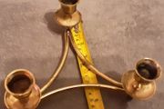 bright brass three candle holder