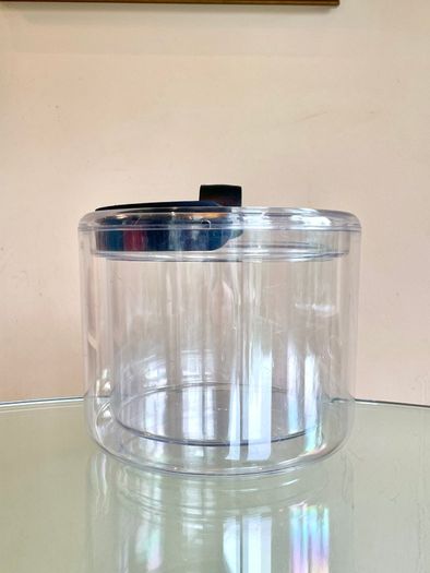 Vintage 80's Bodum Designer Double Wall Ice Bucket, Danish, Acrylic, "Shiro"
