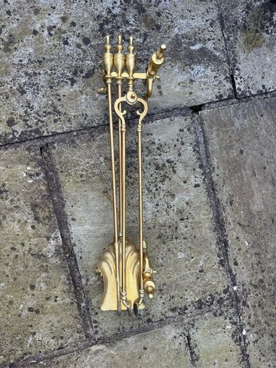 Antique Brass Fire tool set