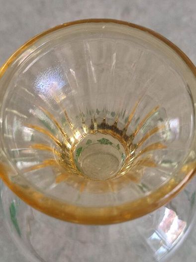 SET OF 2 Vintage German Schott Zwiesel Crystal Animal Wildlife Hunting Etched Frosted Set Amber Cordial Liqueur Wine Glasses Roemer Rhine Beehive
