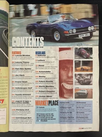 Classic Cars Magazine - Lancia Stratos + free copy