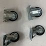 Heavy duty 200mm Castors Black Rubber with swivel brake set Image 4
