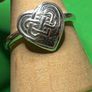Handmade sterling silver Celtic heart ring. Size Q Image 3