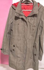 Grey Plaid Hooded Jacket