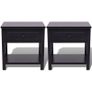 Bedside Cabinets 2 pcs Wood Black Image 3