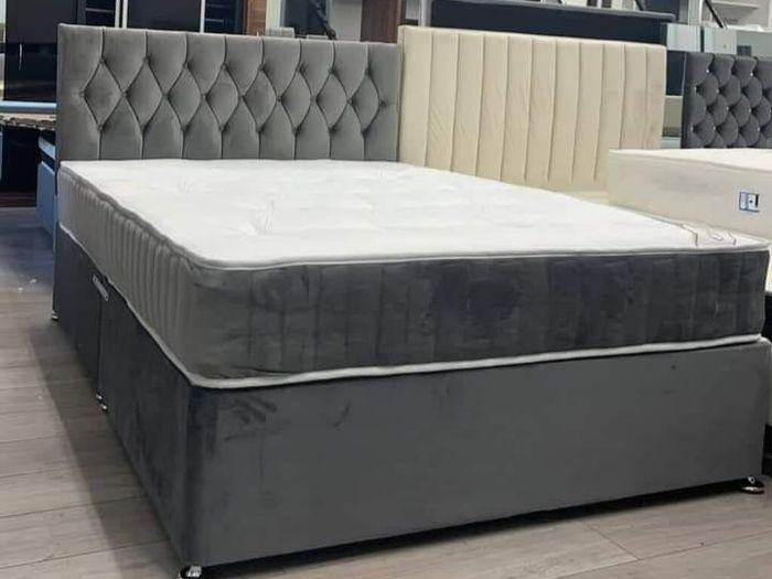 New Stylish single ,Double 4ft, 4ft6, King 5ft And 6ft Superking Sizes Divan Beds Instock. Drawers And Optional Tufted Mattresses Available. Free Delivery