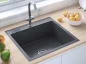 Handmade Kitchen Sink with Faucet Hole Black Stainless Steel
