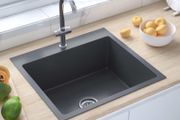 Handmade Kitchen Sink with Faucet Hole Black Stainless Steel