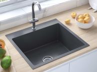 main image for ad Handmade Kitchen Sink with Faucet Hole Black Stainless Steel