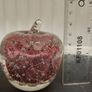Art Glass Apple Paperweight Pink Bubble Glass Image 4
