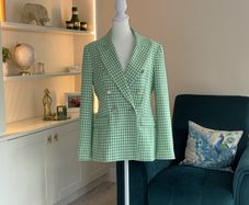 Brand-new Green and White Double-breasted Savida