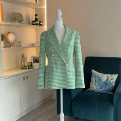 Brand-new Green and White Double-breasted Savida