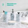 Stylish 6pc Bathroom & Sink Accessory Set - Modern Vanity Organiser Kit Include Tumbler, Toothbrush & Toilet Brush Holder, Lotion Dispenser, Soap Dish & Trash Bin (White Marble) Image 2