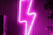 Signs for Bedroom, LED Lightning Neon Sign, Lightning Bolt Wall Decorative Neon Sign, Battery or USB Operated Light Up Neon Sign, Lightning Bolt Neon Lights for Bedroom