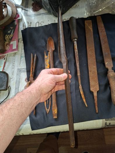Antique Forged made Wood Carving Tool and Metal Files etc, Postage available or Collection,