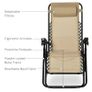 NEW SALE | 3pcs Folding Zero Gravity Chairs Sun Lounger Table Set w/ Cup Holders Reclining Garden Yard Pool, Beige Image 8