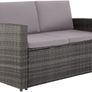 polyrattan seating group for 4 people, 12 pieces, garden furniture set with sofa, armchair and table, including seat and back cushions, for garden, terrace and balcony (grey) Image 3