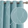 Blackout Curtains, Thermal Insulated Curtains, Wave Line Foil Printed Ring Top Curtains (MULTIPLE SIZES/COLOURS) Image 6