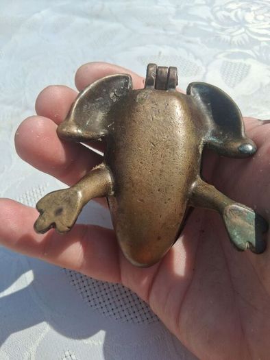 Midcentury Italian Crab and Frog Brass Ashtrays