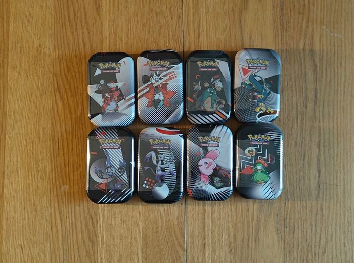 Pokemon Black Bolt & White Flare Mini Tin Display