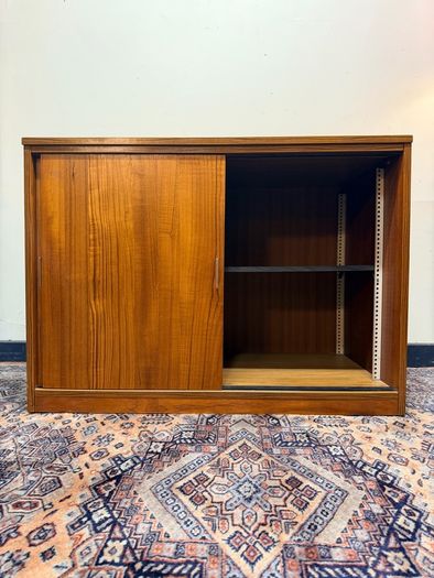 Mid Century Modern Teak Sliding Door Cabinet