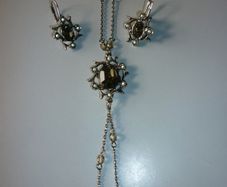 Necklace Pendant Earring Set.  Vintage chain & ear rings