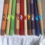 Ten Multicoloured woven bamboo placemats. Image 2