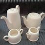Vintage Art Deco Orange - White Pottery Coffee / Teapot  Set Image 2