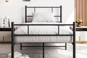 3ft Single Bed Frame with Headboard,Solid Slatted Bed Base