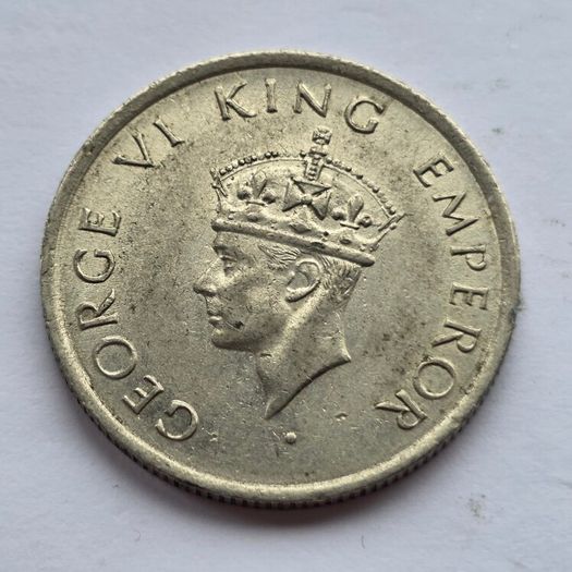 British India Half Rupee 1946 Silver Coin