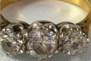 Vintage 24ct Gold Diamond Trilogy Ring
