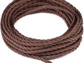 10 Meters 3 Core Brown Braided Electrical Cable Licperron Vintage Antique Cloth Covered Fabric Twisted Electrical Wire for DIY Industrial Pendant Light, VDE Certification