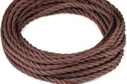 10 Meters 3 Core Brown Braided Electrical Cable Licperron Vintage Antique Cloth Covered Fabric Twisted Electrical Wire for DIY Industrial Pendant Light, VDE Certification