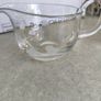 Vintage IRISH Glass Gravy or Sauce Boat with Ladle, Etched Celtic Harp and Flowers, 4" H, Elegant Holiday Table Serveware, Clear Glass Ladle Image 2