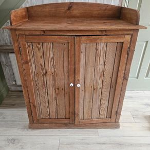 1900s Old Irish pine kitchen press